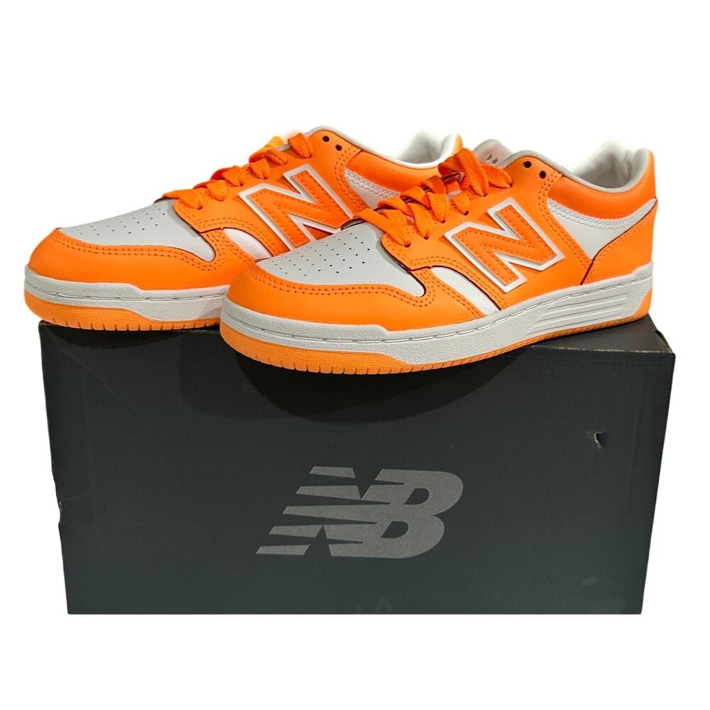 New Balance 480 Hot Mango Orange White Kids Size 5 Women's Size 6.5 NEW